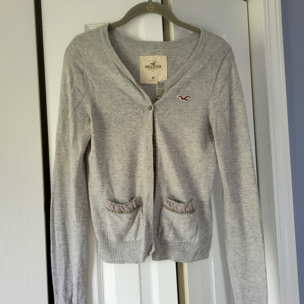 Hollister Long Sleeve Gray Cardigan